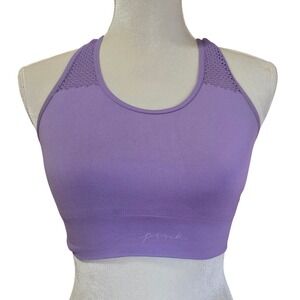 PINK Active Sports Bra Purple Racerback Seamless Stretch Athletic Top Small